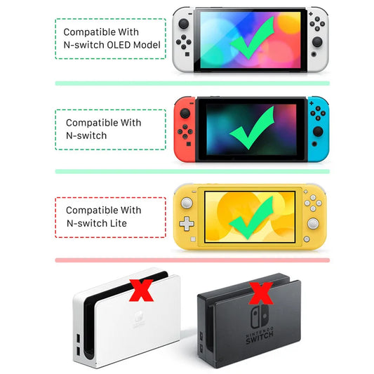 FLIPSTYLEZLLC 12W USB-C replacement charger for Nintendo Switch family, three console variants on Tampa Home & Garden Store