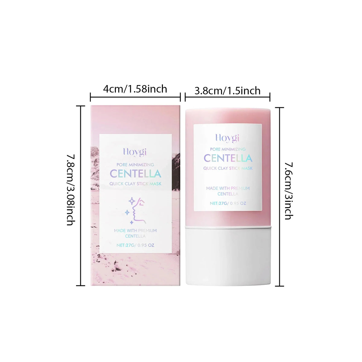 Silcy Skin Centella clay stick mask duo in pink packaging with tube and box pore-minimizing 27g on Tampa Home & Garden Store