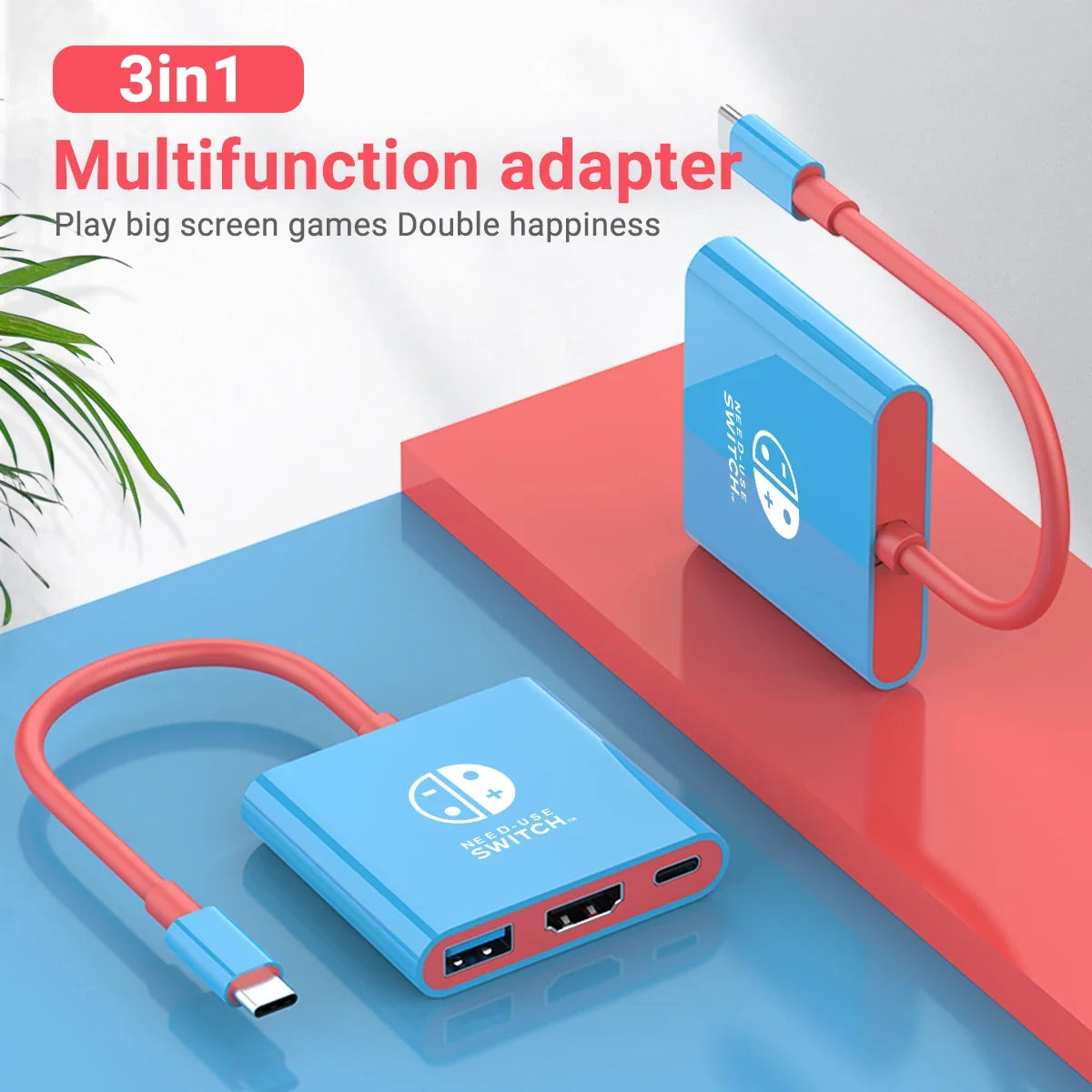 3 in 1 USB-C Docking Station blue multiport hub with 4K HDMI and USB 3.0 ports for Switch on Tampa Home & Garden Store
