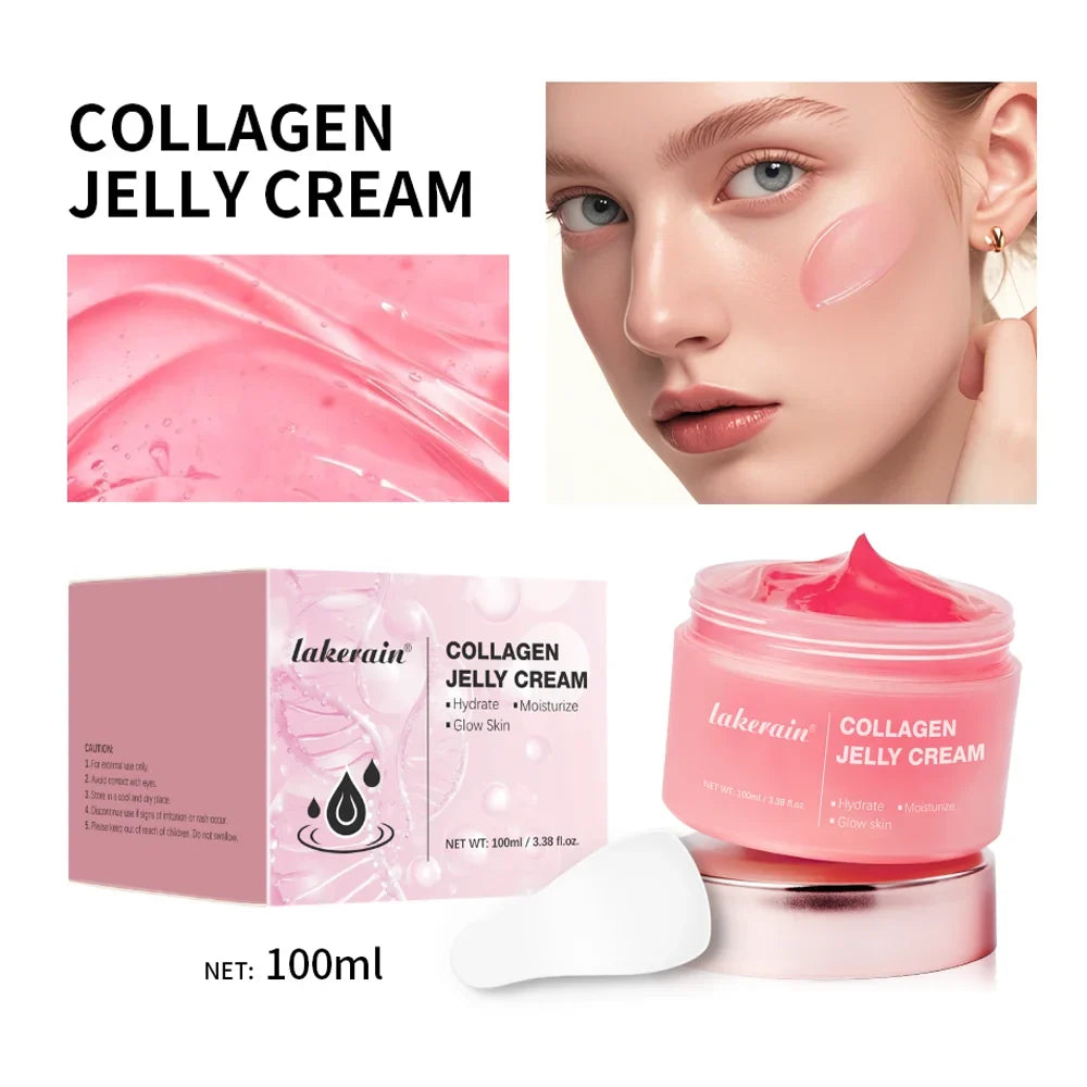 Collagen Jelly Cream by Lakerrain in pink jar with pink box; moisturizing jelly texture on Tampa Home & Garden Store