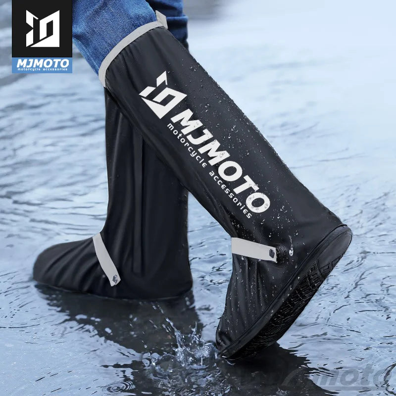 Motorcycle shoe cover black waterproof non-slip with MJMOTO logo on Tampa Home & Garden Store