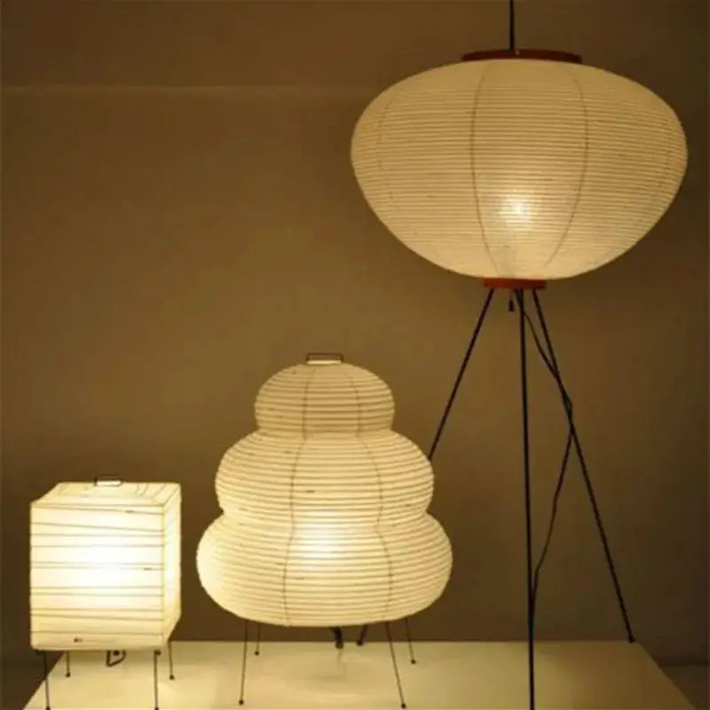 Japanese Rice Paper Floor Lamp Wabi Sabi Lantern