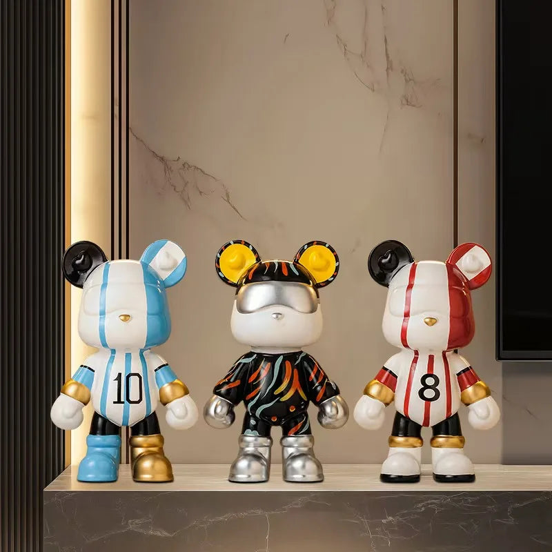 Perfecsy bear ceramic bank trio with coin slots; blue/white, flame, red/white finishes on Tampa Home & Garden Store