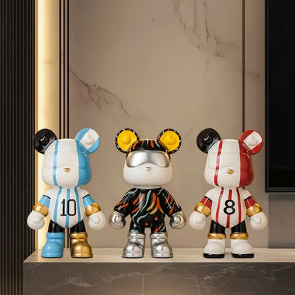 Perfecsy bear ceramic bank trio with coin slots; blue/white, flame, red/white finishes on Tampa Home & Garden Store