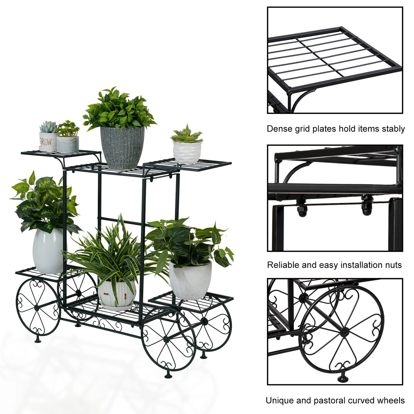 Six Tier Metal Planter Stand and Display Rack