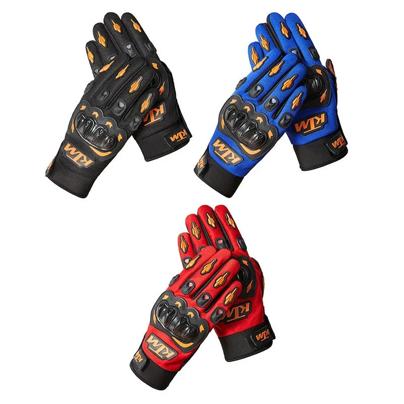 Waterproof anti-slip anti-fall motorcycle gloves BikerZoneZ in black blue red (3 pairs) on Tampa Home & Garden Store