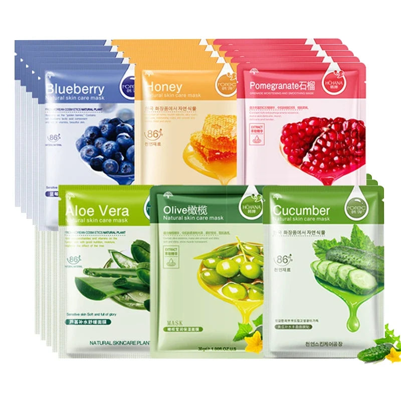Facial masks 10pc set by Silcy Skin, natural plant masks in assorted flavors on Tampa Home & Garden Store