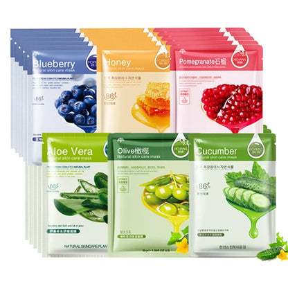 Facial masks 10pc set by Silcy Skin, natural plant masks in assorted flavors on Tampa Home & Garden Store