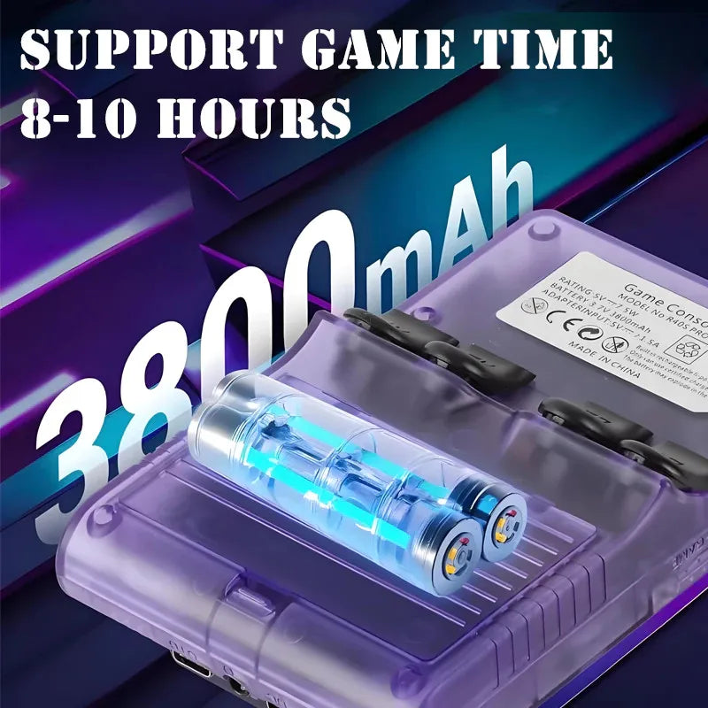 Mini R36S retro handheld console by FLIPSTYLEZLLC, purple shell with blue LED glow on Tampa Home & Garden Store