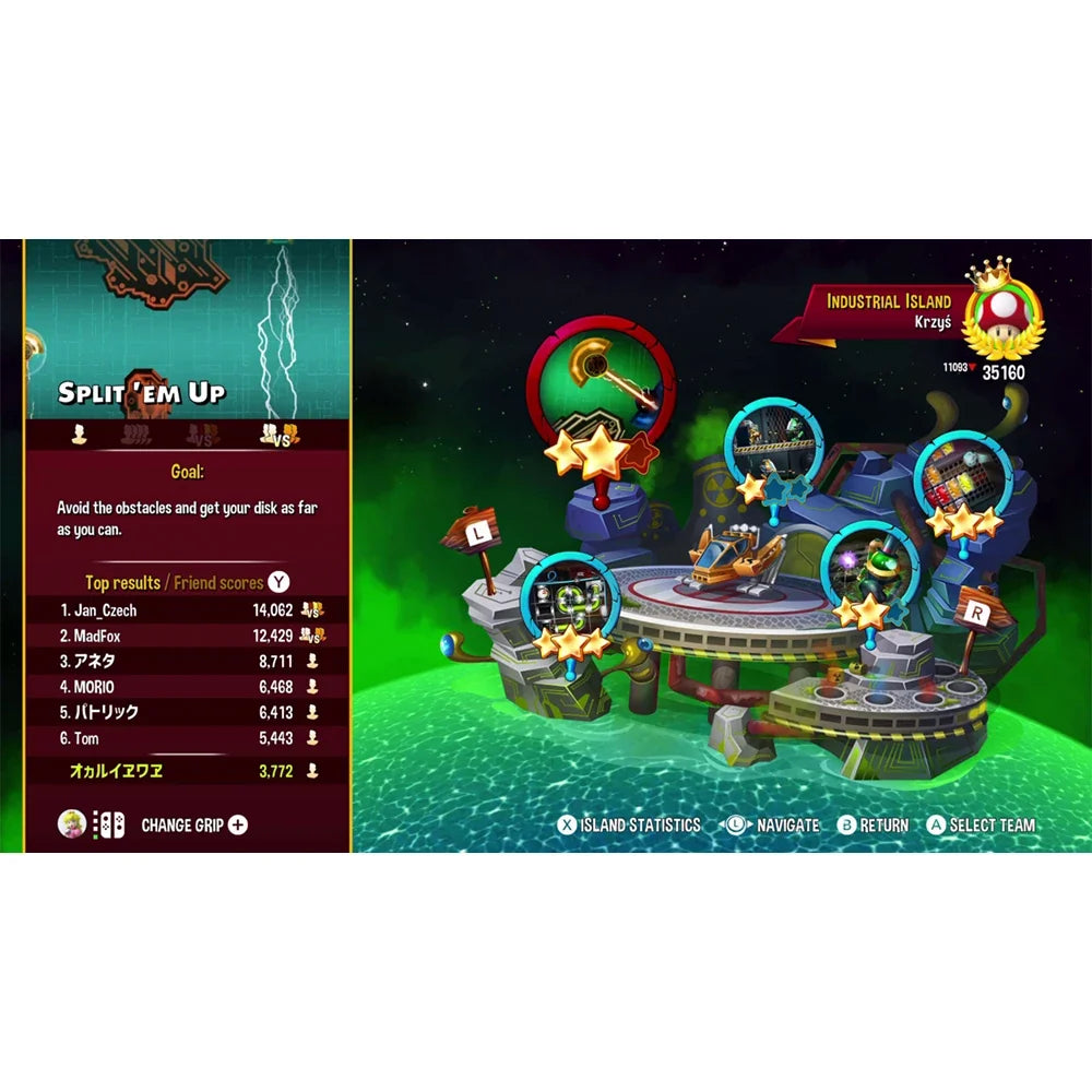 FlipStylezLLC 60-in-1 Nintendo Switch game collection with Split Em Up and island map on Tampa Home & Garden Store