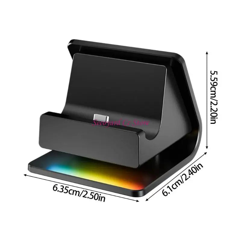 N3UC ergonomic multi-port game console charging dock PD 20V/3A, black with rainbow LED base on Tampa Home & Garden Store