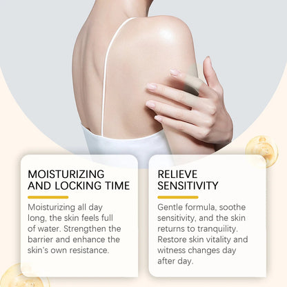 Woodsleep Coconut Body Butter Cream Silcy Skin; smooth shoulder and arm on pale background on Tampa Home & Garden Store
