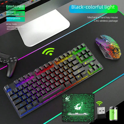 Free Wolf T87 wireless keyboard and mouse with RGB backlight and rainbow mouse FLIPSTYLEZLLC on Tampa Home & Garden Store