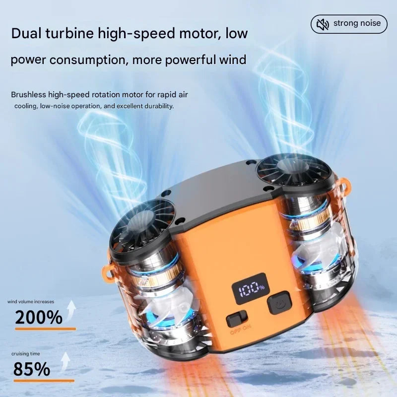 Active Breeze | Portable Waist Fan with Dual Air Outlets | Hands-Free Cooling Solution for Outdoor Activities