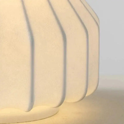 DecorBites LED fabric floor lamp with white segmented shade, warm glow, modern design on Tampa Home & Garden Store