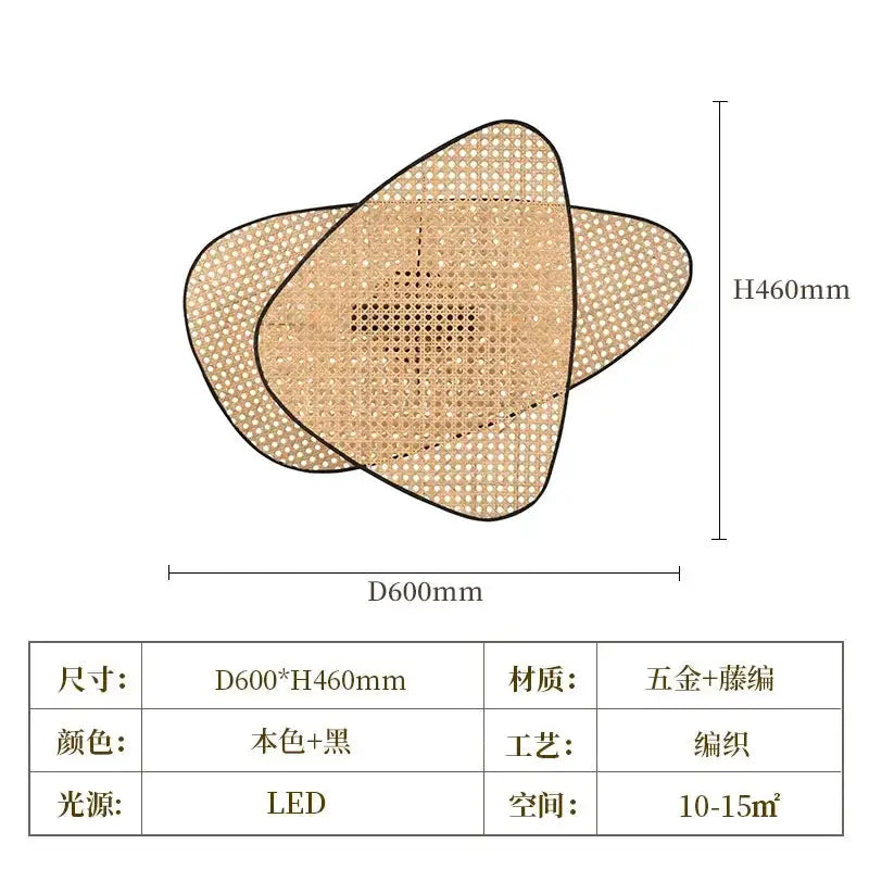 DecorBites Japanese Rattan Floor Lamp for Villa
