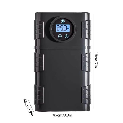 Portable cordless air compressor tire inflator by DailySale in black with LCD display on Tampa Home & Garden Store