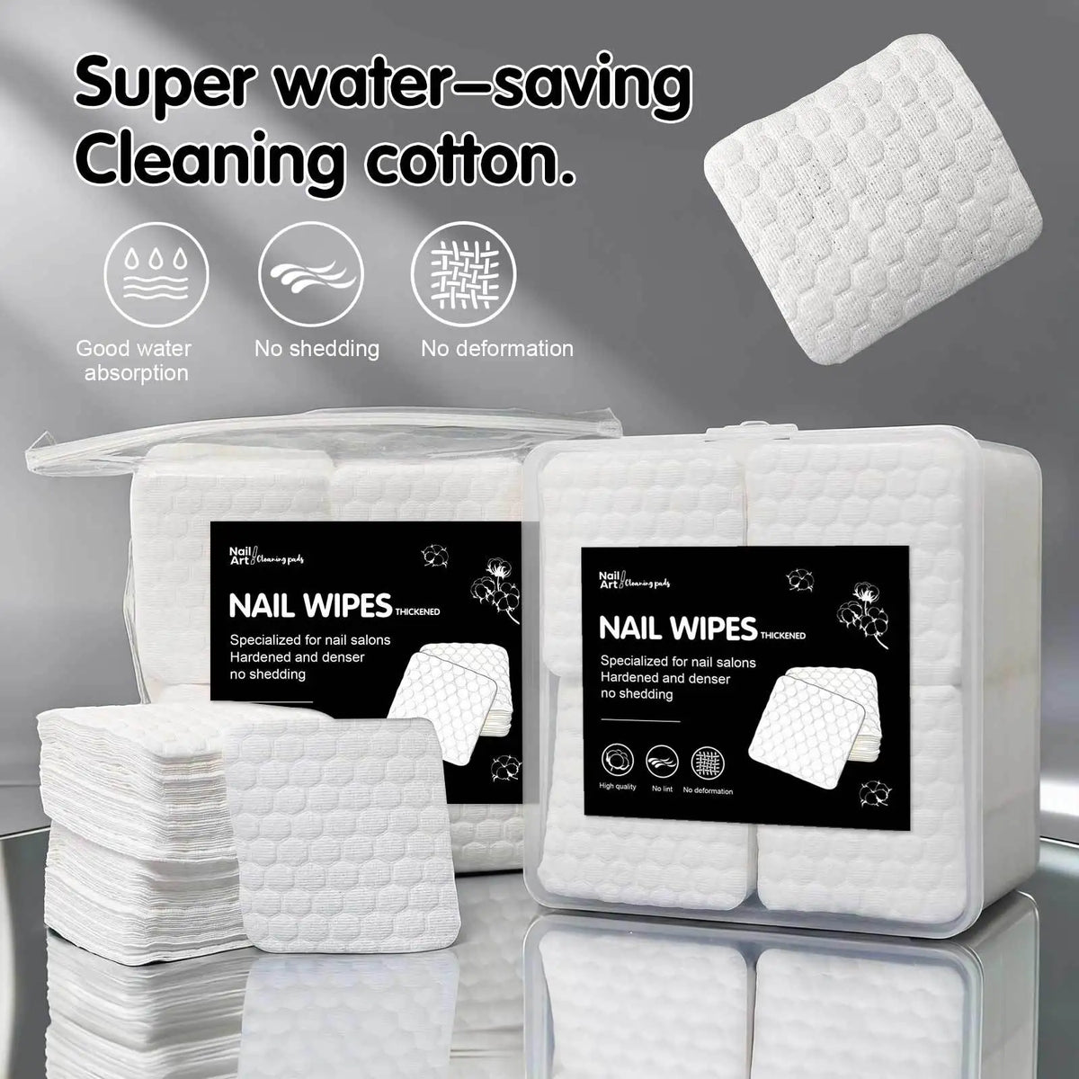 Silcy Skin nail wipes lint-free pads, white textured cotton, 200/500 pack bundles on Tampa Home & Garden Store