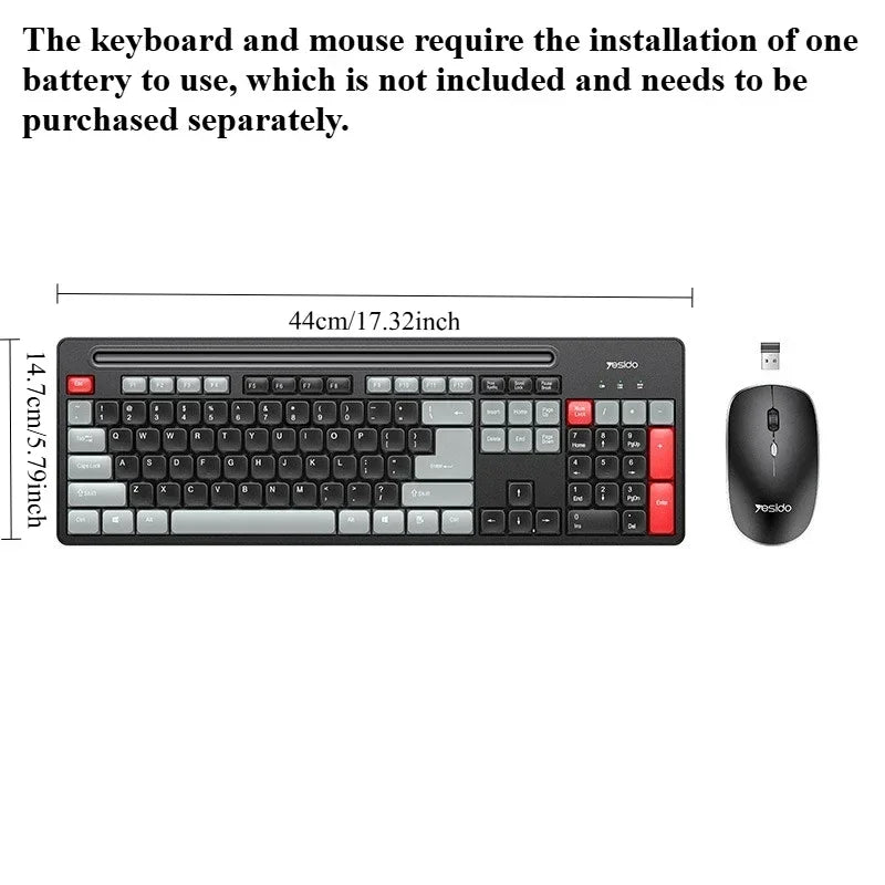 Hot Sale Portable USB Wireless Keyboard & Mouse Set by FLIPSTYLEZLLC, black with gray keys on Tampa Home & Garden Store