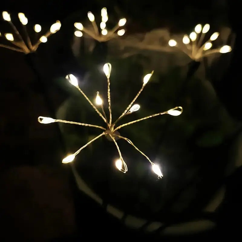 1pc solar LED firework garden light warm white starburst for outdoor yard walkway Perfecsy on Tampa Home & Garden Store