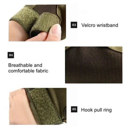 BikerZoneZ Tactical Sports Gloves Touch Design, olive-green fabric with Velcro wristband on Tampa Home & Garden Store