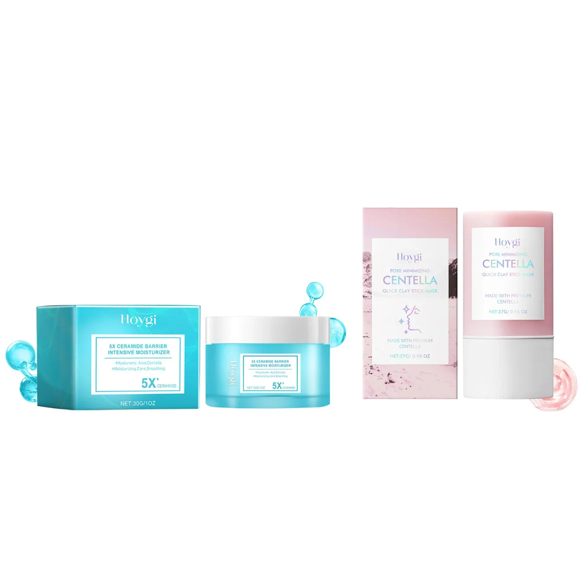 Centella clay mask set Silcy Skin, turquoise jars and pink packaging, 4-piece collection on Tampa Home & Garden Store