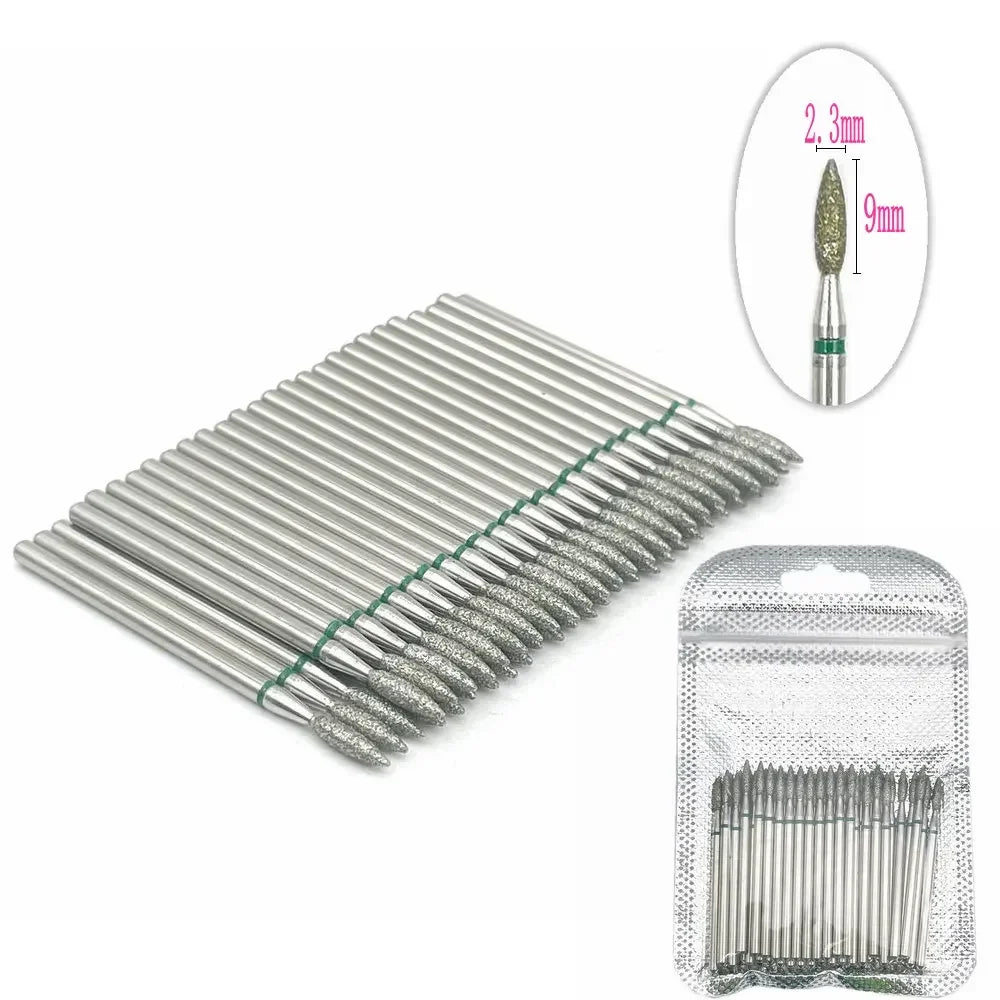 50pc diamond nail drill bit set with silver diamond-coated tips in a zip pouch Silcy Skin on Tampa Home & Garden Store
