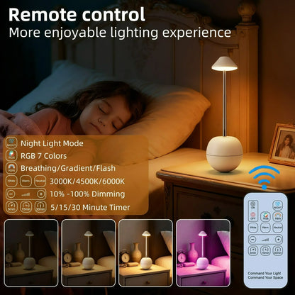Perfecsy LED touch desk lamp with remote, RGB color options, adjustable height on Tampa Home & Garden Store
