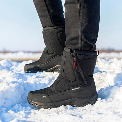 Men's Winter Waterproof Snow Boots by UpTrend Deals, black insulated boots with side zipper on Tampa Home & Garden Store