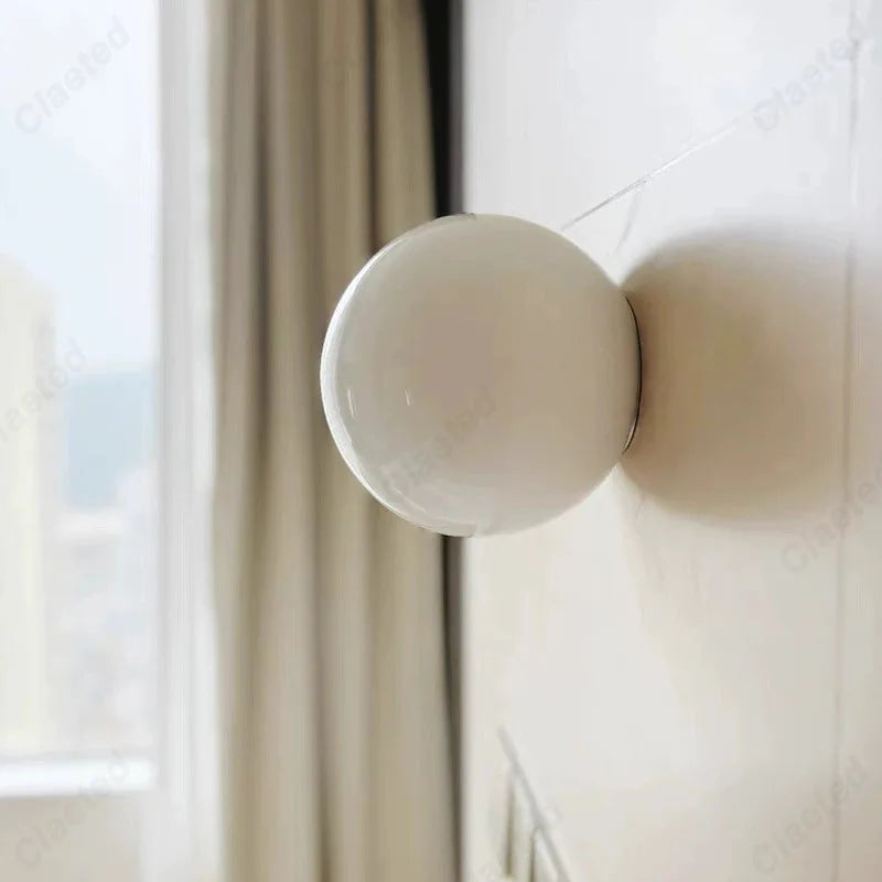 Perfecsy LED cream wind ball wall lamp, European modern minimalist design, wall-mounted on Tampa Home & Garden Store