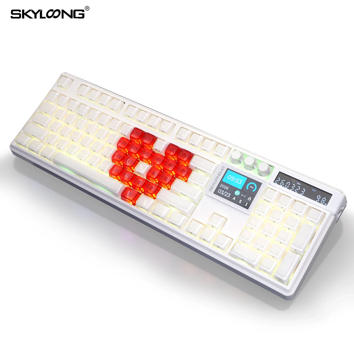 Skyloong GK104 Pro wireless keyboard white case red switches on Tampa Home & Garden Store