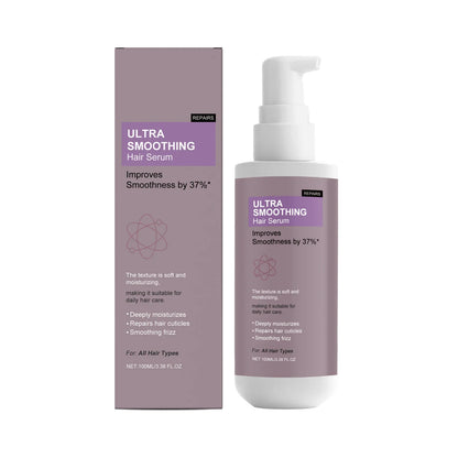 Ultra Smoothing Hair Serum bottle with purple label and matching box by Silcy Skin, 100 ml on Tampa Home & Garden Store