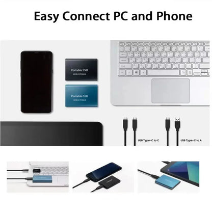2TB External SSD USB 3.1 & USB-C Portable Solid State Drive
