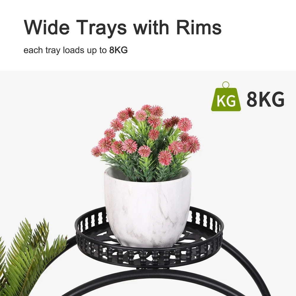 Heavy Metal Plant Stand With Lockable Wheels
