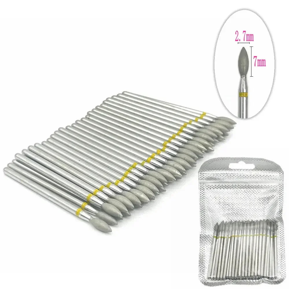 Silcy Skin 50pc diamond nail drill bits set with shafts and diamond tips for manicure on Tampa Home & Garden Store