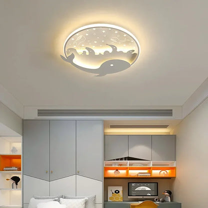 DecorBites Kids LED Ceiling Light with whale cutout, warm nursery glow on Tampa Home & Garden Store