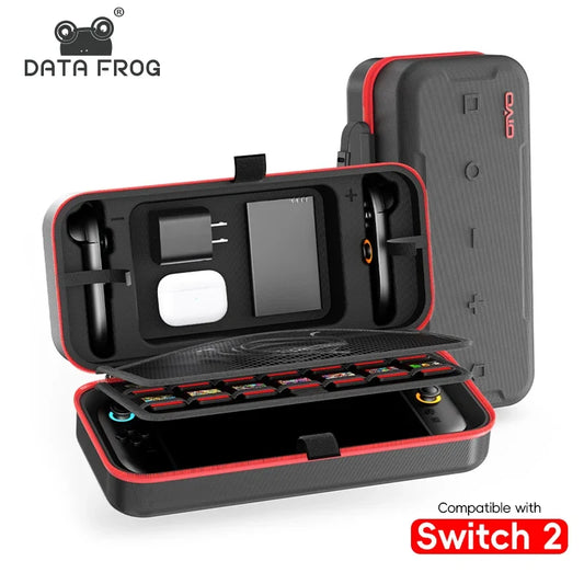 Data Frog Switch 2 carrying case with internal organizer and cartridge slots, red zipper on Tampa Home & Garden Store