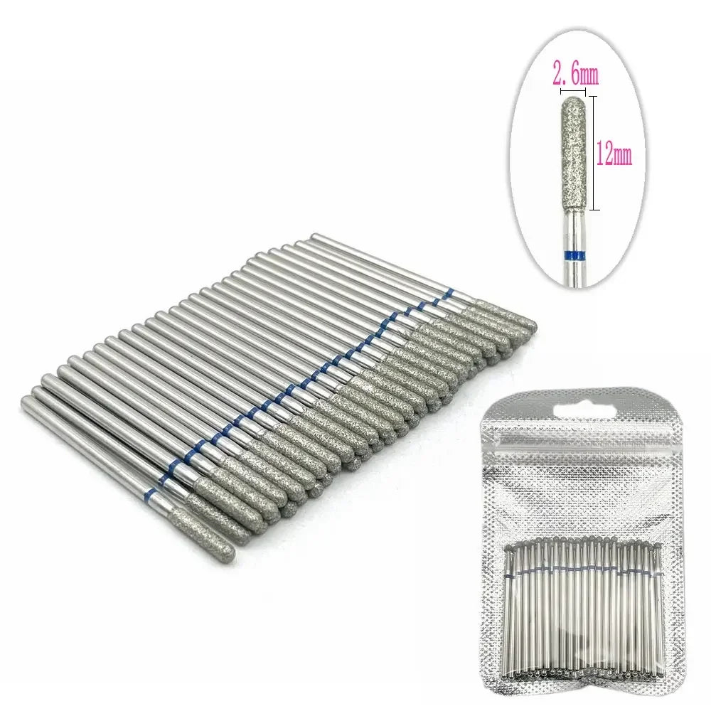 50pc diamond nail drill bit set by Silcy Skin for manicure, silver cuticle milling bits on Tampa Home & Garden Store