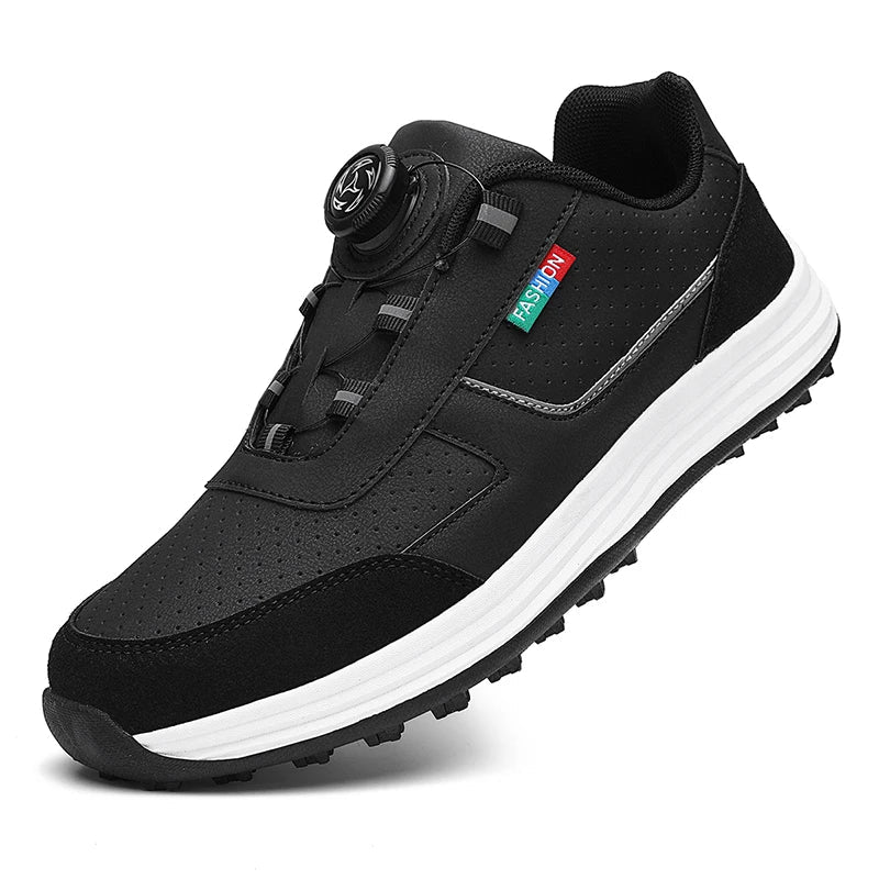 Golf Shoes EstaliosFit Unisex anti-slip outdoor golf shoes black with white sole on Tampa Home & Garden Store