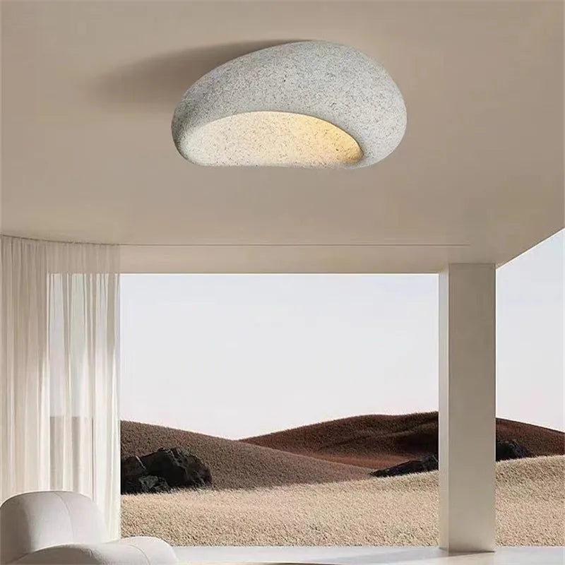 DecorBites Khmara E27 ceiling light, pebble dome, Nordic Wabi Sabi style on Tampa Home & Garden Store