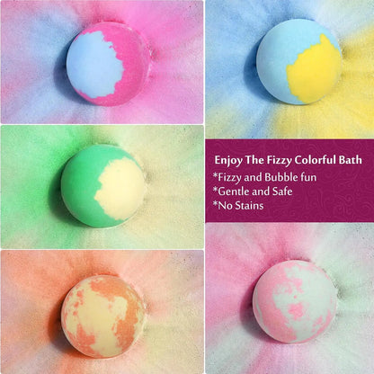 12pc bath bombs set in assorted pastel colors, round marbled spheres on Tampa Home & Garden Store