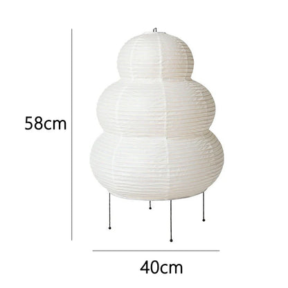 Japanese rice paper floor lamp by Perfecsy, three-lobed gourd lantern on tripod on Tampa Home & Garden Store