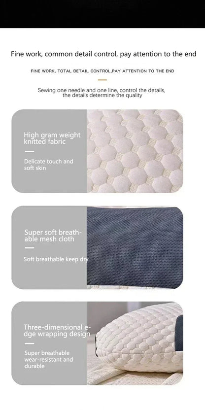 Cervical neck pillow gray knitted fabric with navy breathable mesh cover orthopedic memory support on Tampa Home & Garden Store