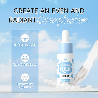 LAIKOU Milk Serum bottle with dropper, blue cow-print label; soothing hydration by Silcy Skin on Tampa Home & Garden Store