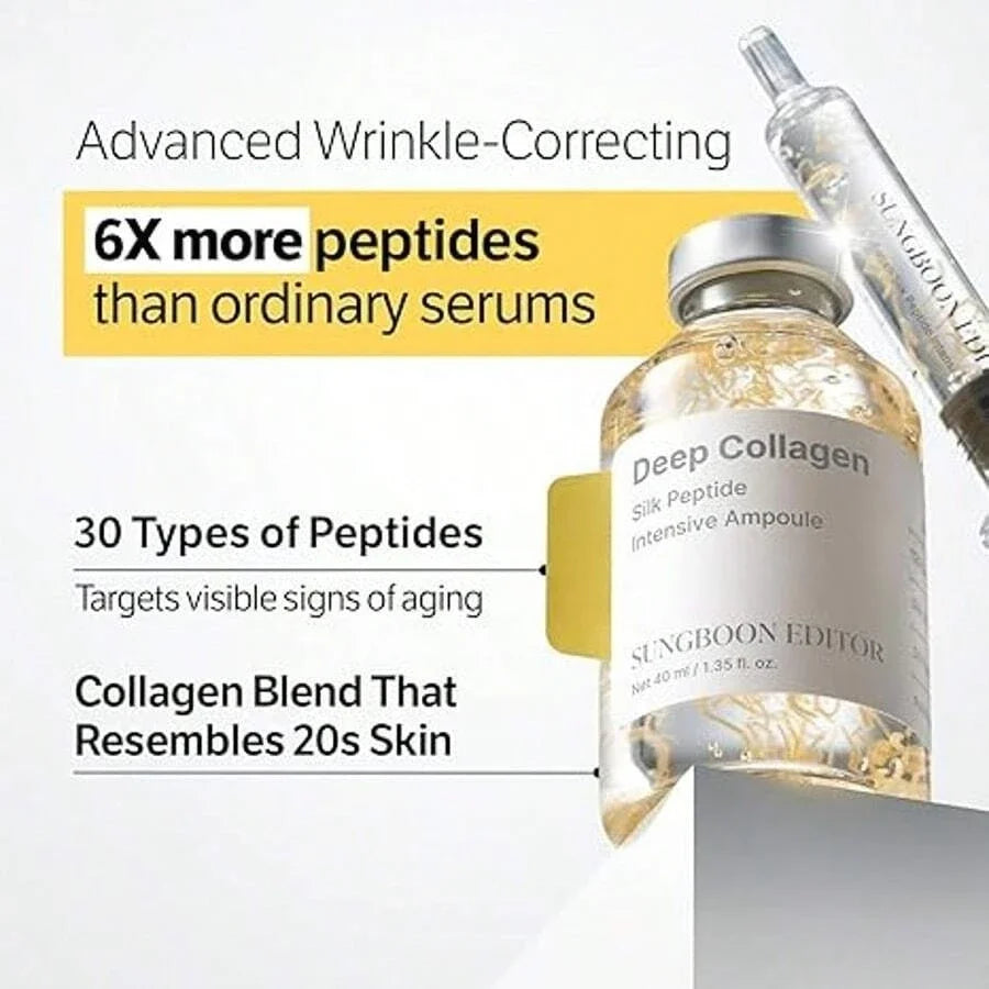 Silcy Skin Silk Peptide Intensive Lifting Ampoule golden serum in bottle 30-peptide complex on Tampa Home & Garden Store