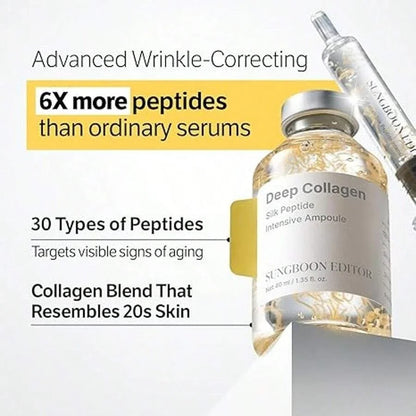 Silcy Skin Silk Peptide Intensive Lifting Ampoule golden serum in bottle 30-peptide complex on Tampa Home & Garden Store