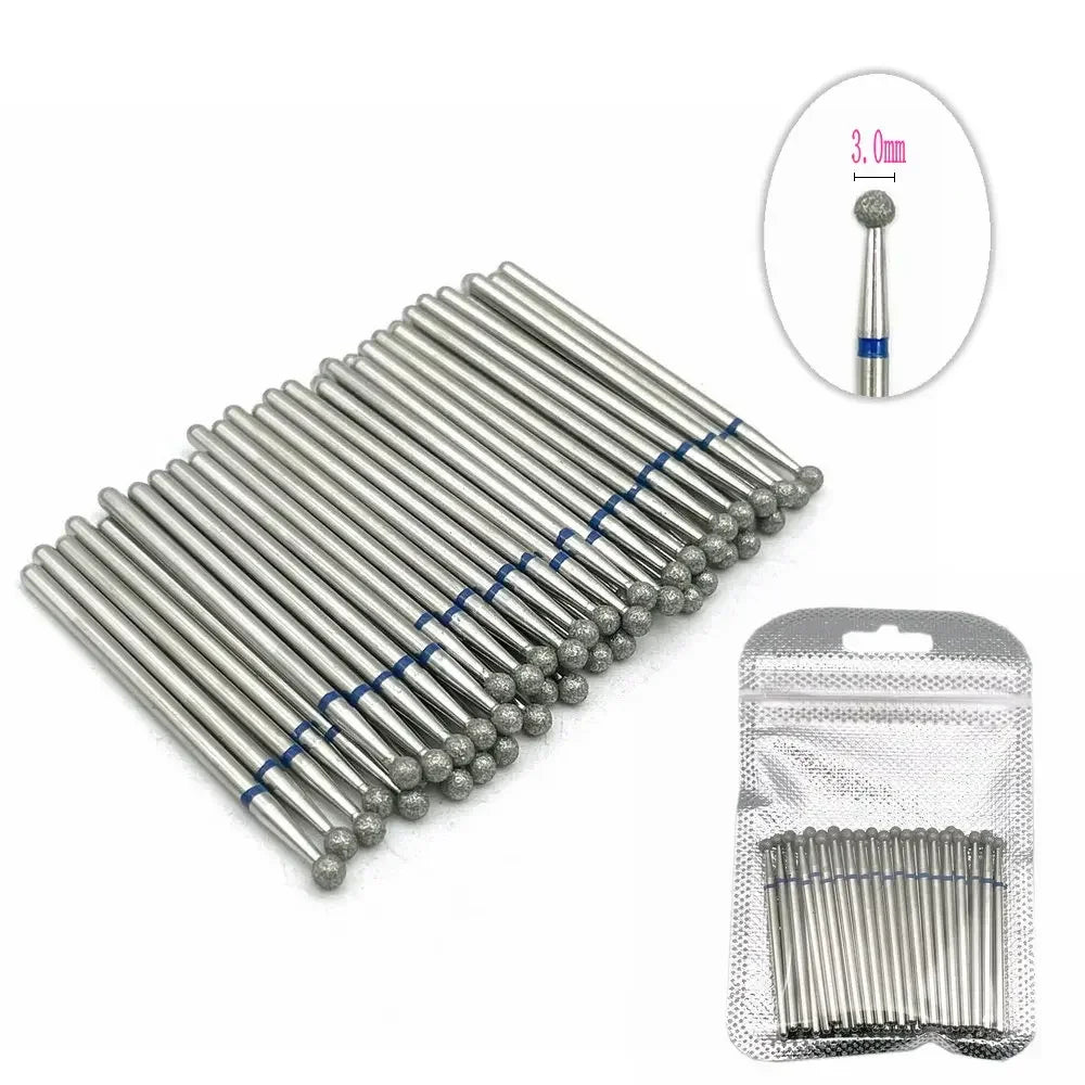 Diamond nail drill bit set, 50pc Silcy Skin manicure with cuticle removal in clear pouch on Tampa Home & Garden Store