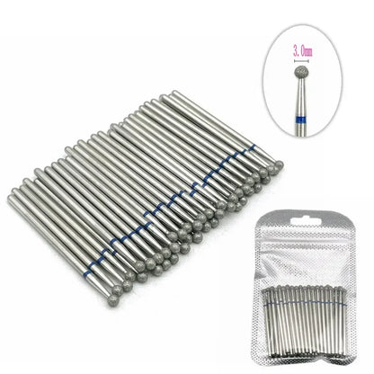 Diamond nail drill bit set, 50pc Silcy Skin manicure with cuticle removal in clear pouch on Tampa Home & Garden Store