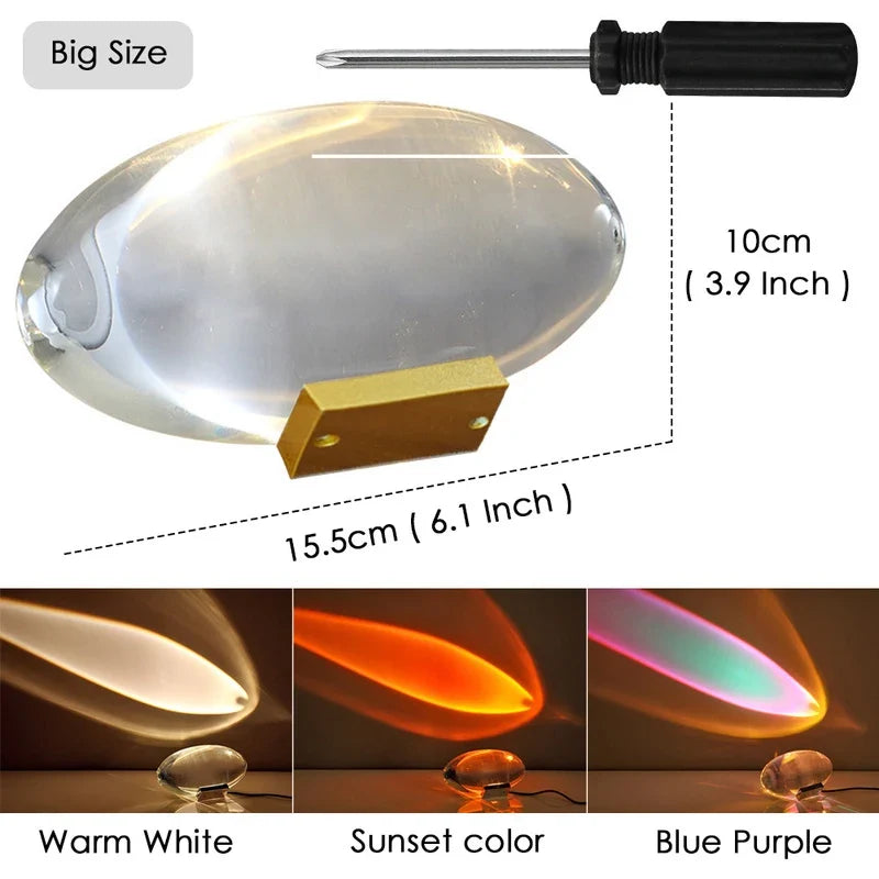 Perfecsy Eye Of The Sky crystal LED table lamp with color-changing projection on Tampa Home & Garden Store