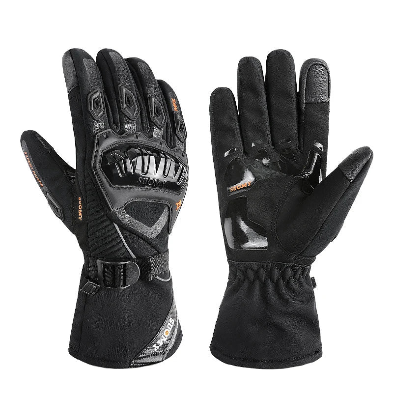 Black windproof waterproof touch screen motorcycle gloves with knuckle armor BikerZoneZ on Tampa Home & Garden Store